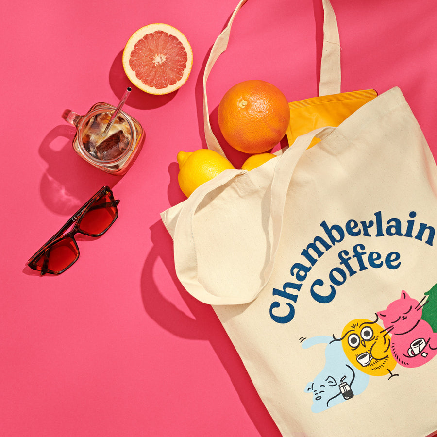 chamberlain coffee family tote bag